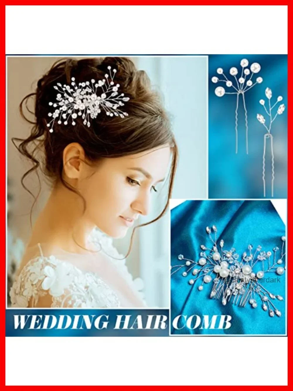 44 Pc Faux Pearl Crystal Hair Comb Clips Set Wedding Prom Bride